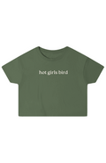hot girls bird crop top in pine