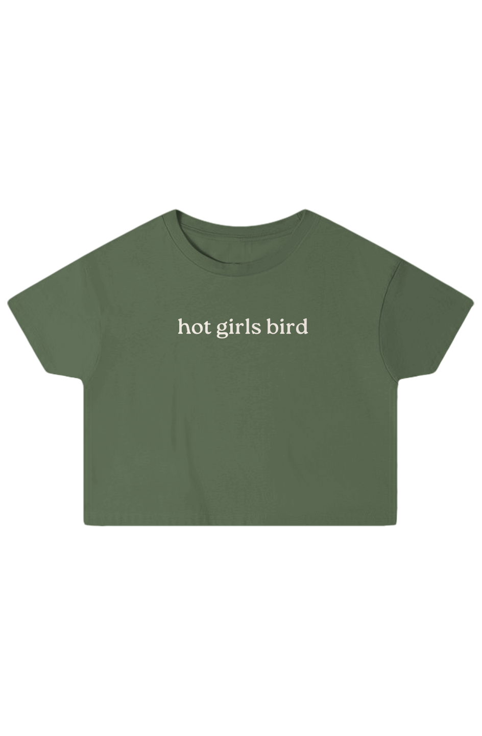 hot girls bird crop top in pine