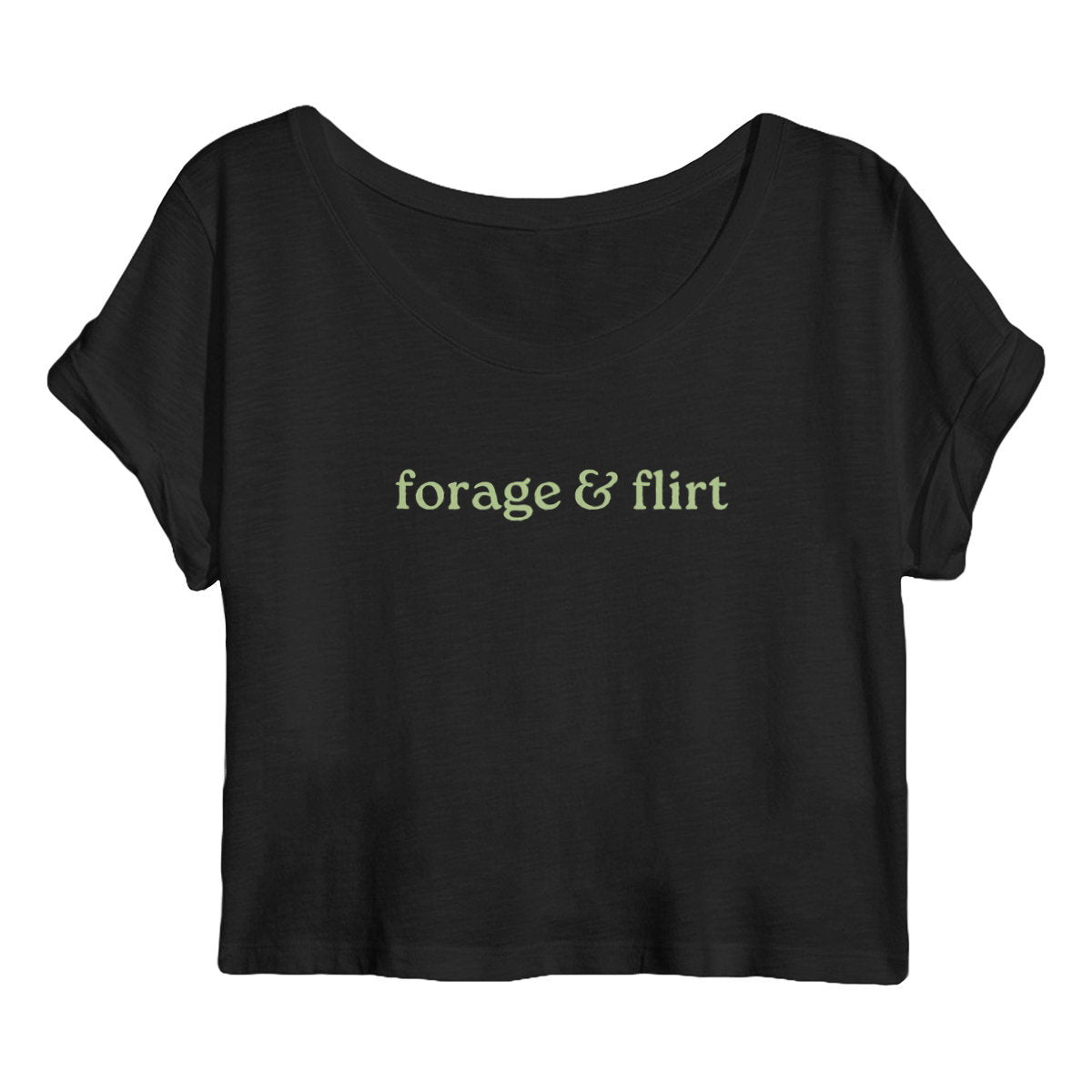 forage & flirt cropped tee - front_black